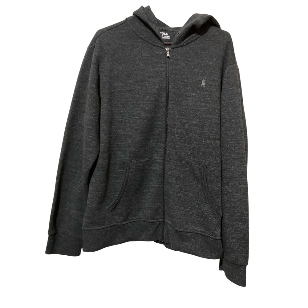 Polo Ralph Lauren Performance Mens XL Full Zip Hoodie Charcoal Heather Grey